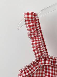 GlowEve Women's Elegant Red Spaghetti Strap Fitted Flared Hem Camisole, Spring/Summer - Red - View 5