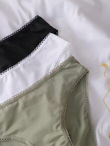 Lowkey Lull 3条/包 弹力蕾丝边休闲日常女士内裤 - 彩色 - 查看 5