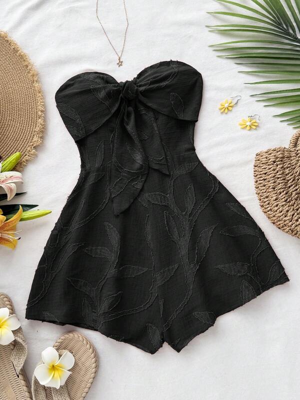 Soleia ชุดรอมเปอร์พิมพ์ลายภาพเงาสีน้ำสีฟ้าสำหรับผู้หญิง, ทรงหลวม, เหมาะสำหรับงานปาร์ตี้, ออกเดท, วันวาเลนไทน์, ใส่เป็นชั้นๆ