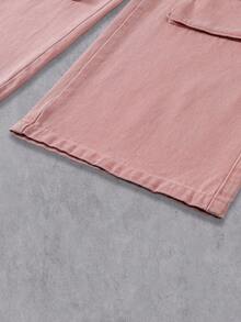 Manfinity Denimwave Men's Casual Loose Flap Pocket Cargo Denim Jeans - Pink - View 7