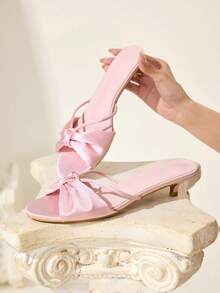 CUCCOO CHICEST 女士舒适休闲高跟凉鞋，适合日常穿着，夏季 - 粉色色丁 - 查看 10