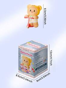 POKOJA LAND Blind Box (Non-Plush Filling), Suitable As Gift For Friends, 1pc "Bubble Adventure Bears" Series Blind Box Figure, Playful Bear Figurine With 6 Regular Styles & 1 Hidden Surprise, Collectible Art Doll Featuring Bubble Blower, Astronaut Gear & Outdoor Accents, Ideal For Desk Decor, Home Decoration & Travel Companion - Tide play blind box - View 4