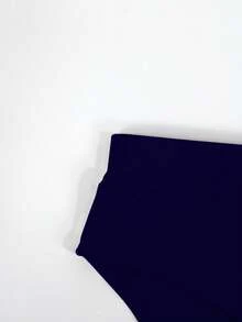 ZELFYO Men's Solid Color Simple Beach Swim Briefs, Summer, Holiday - Navy Blue - View 6