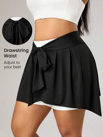 Rhythm Era 大码女式纯色打结腰身休闲运动迷你裙