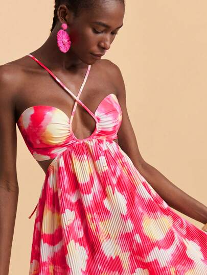 Travachic Women's Sleeveless Contrast Color Mini Dress,Spring Summer Vacation Outfits, Elegant Dresses For Party, Luxury Evening Dresses For Weddings, Graduation Dress, Ceremony Dress, Bridesmaid Dress