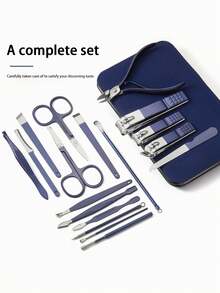 Manicure And Pedicure Set, Nail Clipper Set, Nail Clipper Set, Ingrown Nail Treatment Set, Nail Scissors Set, Nail Trimmer Set, Men's And Women's Care And Grooming Tools - Blue - View 3