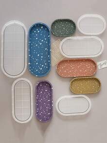 Elliptical Tray Resin Casting Mold - Flexible Silicone Mold For Jewelry Dishes, Bowls, Plaster, Concrete Crafts - White - View 2