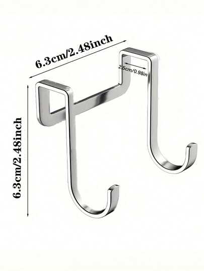 6 piezas/4 piezas/1 pieza Ganchos de acero inoxidable 304 con forma de S doble, perchero de almacenamiento de metal resistente sin taladro, ganchos de gabinete de acero inoxidable, ganchos minimalistas sin taladro para puertas/cajones de gabinete, adecuados para accesorios de baño y herramientas de baño en el hogar
