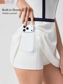OutZeal Vestido de tenis para mujer, vestido activo para pickleball y golf, de verano y primavera, de secado rápido, con sujetador incorporado, pantalones cortos integrados y diseño de espalda descubierta - Blanco - Ver 4