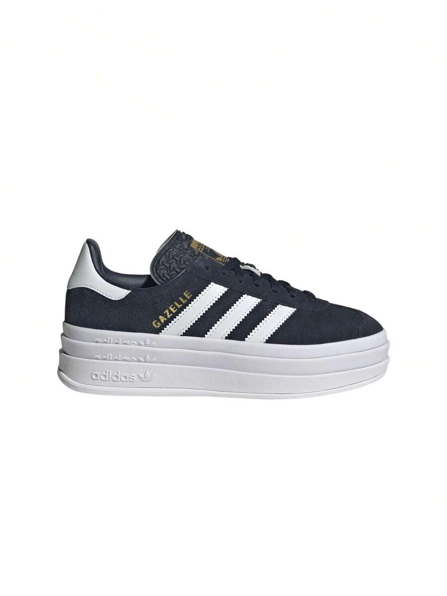 Adidas Gazelle Bold Kids Shoes Aurora Ink / Cloud White / Gold Metallic JQ7405 - 極光墨/雲白/金色金屬 - 查看 1