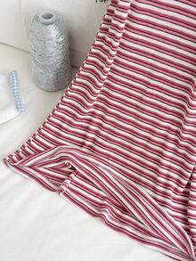 SHEIN Genkimix Kids 2件套女童简约韩版罗纹弹力针织无袖修身吊带裙，粉色和藏蓝色直筒裙，夏季舒适日常穿着 - 粉色 - 查看 7