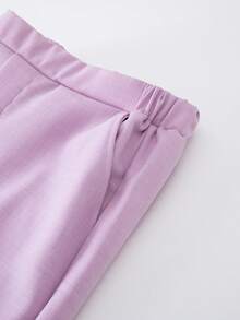 Tween Boys 2pcs Mauve Purple Formal Suit Set Elegant Woven Fabric Lapel Blazer And Pants For Homecoming Prom Wedding Events - Mauve Purple - View 8