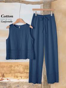 Rusticease 女士优雅褶皱V领短袖衬衫，杏色 - 藍色 - 查看 6