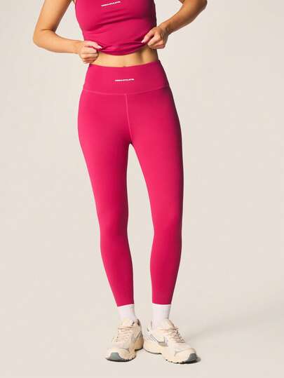 MISSGUIDED High Rise Athletic Performance Leggings With Brand Logo Waistband Full Length Compression Fit