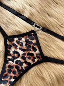 SHEIN Bragas sexy con estampado de leopardo y recortes para mujer - Multicolor - Ver 9