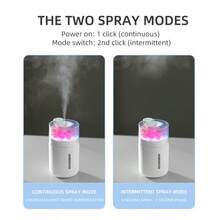Eternal Flower Mini Humidifier | 2-Speed Mist Mode USB Humidifier | 7-Color LED Night Light | Quiet Operation Desktop Humidifier | Auto-Shut Off Aromatherapy Diffuser - Multicolor - View 7