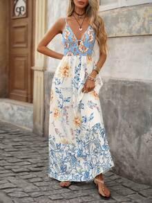 Brillora Đầm không tay in hoa dành cho nữ, phong cách nghỉ dưỡng cổ điển. - Nhiều màu - Xem 6