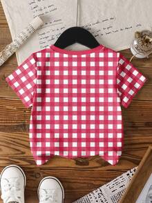 SHEIN X Care Bears 女童极简印花圆领短袖T恤 - 白色 - 查看 2