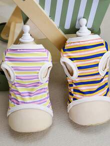 PETSIN Pet Spring New Dog Clothes Animal Supplies Pet Clothing Dog Tank Top Cat T-Shirt Teddy Outfits Small Animal Attire Casual Cool Tank Top Dog Clothes Cat Clothes Two-Season Spring & Summer New Tank Top - Multicolor - View 6