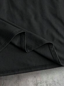 AXEPEAK Men's Casual Letter Embroidery Short Sleeve T-Shirt, Summer - Black - View 5