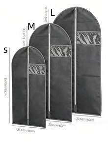 1 pieza Funda de armario plegable de tela no tejida, a prueba de polvo, con ventana transparente para trajes y vestidos, organizador para almacenamiento, viajes, oficina, hogar, regalo de San Valentín, ahorro de espacio, transpirable, ligero, portátil, bolsa de almacenamiento multiusos duradera para hombres, mujeres, niños y niñas - Negro - Ver 5