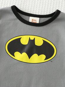 SUPERMAN X Cozy Pixies 4件套男婴贴身睡衣套装，柔软针织圆领长袖上衣和弹性腰长裤，印有超级英雄图案。 - 藍色 - 查看 9