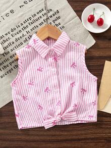 SHEIN 2025 Spring & Summer New Arrival, Western Totem Embroidery Twist Tie Blouse In Wine Red, Fashionable & Versatile For Daily Activities, Outings And Social Events - White - View 4