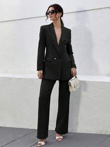 CLARA VERO Women's Olive Green Elegant Suit Sets - Black - View 3