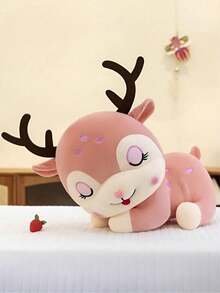 POKOJA LAND - BESTSELLERS Juguete de peluche de ciervo sika de 20 cm, muñeco de peluche suave con cuernos largos, expresión adorable y vívida, opciones de color marrón y rosa, utilizable como accesorio fotográfico, almohada para dormir de niños, decoración de escritorio, regalo de cumpleaños/Navidad - Multicolor - Ver 4