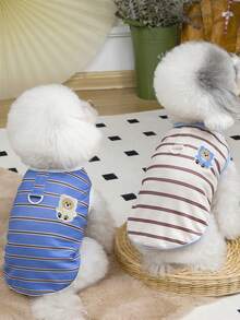 PETSIN Pet Spring New Dog Clothes Animal Supplies Pet Clothing Dog Tank Top Cat T-Shirt Teddy Outfits Small Animal Attire Casual Cool Tank Top Dog Clothes Cat Clothes Two-Season Spring & Summer New Tank Top - Multicolor - View 9