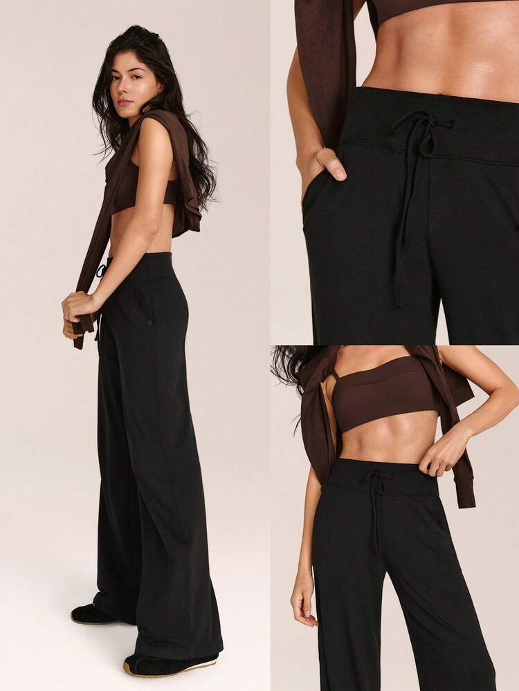 CloudKnit Off-Duty Moves Stretchy Soft Lightweight Adjustable Drawstring Waist Side Slip Pockets Relaxed Fit Joggers Daily Casual Street Wear