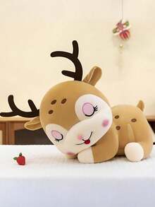 POKOJA LAND - BESTSELLERS Juguete de peluche de ciervo sika de 20 cm, muñeco de peluche suave con cuernos largos, expresión adorable y vívida, opciones de color marrón y rosa, utilizable como accesorio fotográfico, almohada para dormir de niños, decoración de escritorio, regalo de cumpleaños/Navidad - Multicolor - Ver 5