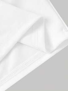 SHEIN MOD Y2K蝴蝶结前开襟露脐修身时尚抹胸上衣 - 白色 - 查看 4