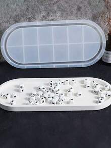 Elliptical Tray Resin Casting Mold - Flexible Silicone Mold For Jewelry Dishes, Bowls, Plaster, Concrete Crafts - White - View 5