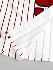 少女日常休闲街头时尚数字条纹衬衫 - 彩色 - 查看 3