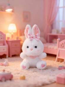 POKOJA LAND 4个15厘米/5.90英寸复活节兔子毛绒玩具，可爱动物兔子带蝴蝶结，填充动物玩偶，装饰创意礼物，适合儿童生日派对、家居装饰、女孩房间装饰 - 彩色 - 查看 12