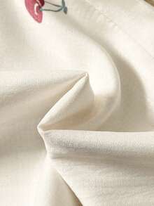 SHEIN 2件套女婴幼儿/新生儿0-3岁春夏休闲甜美日常度假条纹梭织无袖上衣和阔腿裤套装 - 杏色 - 查看 6