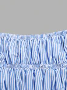 SHEIN Tween Girls' Casual Sleeveless Ruffle Hem Crop Top And Pants Set - Baby Blue - View 7