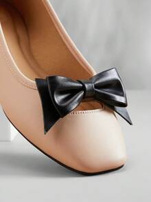 SHUZIA Women's Casual Elegant Comfortable Bowtie Ballet Flats - Beige - View 7