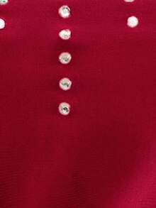 SHEIN Clasi Plus Size Rhinestone Decor Red Sleeveless Tank Top - Burgundy - View 10