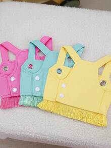 PETSIN 宠物春季新款狗狗服装 动物用品 宠物服装 狗狗背心 猫咪T恤 泰迪熊套装 小型动物服装 休闲酷炫背心 狗狗服装 猫咪服装 春夏两季新款背心 - 彩色 - 查看 3