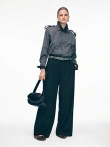 Mnmlis Giày bít mũi kiểu Anh cổ điển dành cho nữ, mẫu thời trang mới mùa xuân/hè, giày bệt màu đen đa năng, thích hợp mang ngoài trời, dịp Giáng sinh. - Than chì đen - Xem 3