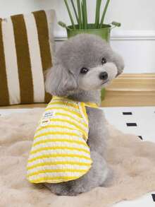 PETSIN Pet Spring New Dog Clothes Animal Supplies Pet Clothing Dog Tank Top Cat T-Shirt Teddy Outfits Small Animal Attire Casual Cool Tank Top Dog Clothes Cat Clothes Two-Season Spring & Summer New Tank Top - Multicolor - View 15