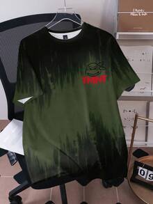 TEENAGE MUTANT NINJA TURTLES | SHEIN 男士撞色字母印花休闲圆领短袖T恤 - 白色 - 查看 1