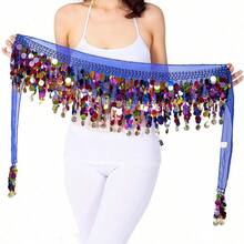 1件套肚皮舞亮片流苏裙，时尚肚皮舞腰带裙 - 彩色 - 查看 15