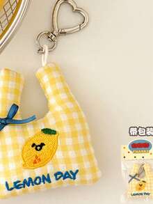Joivida 1个可爱购物袋钥匙扣，多功能背包挂饰，钥匙链装饰，娃娃吊坠 - 彩色 - 查看 8