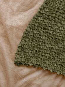 Soleia 大码性感吊带V领镂空木珠修身连衣裙，度假吊带露背渐变针织长裙，适合假日、约会、下午茶、音乐节等场合，波西米亚风 - 橄欖綠 - 查看 3