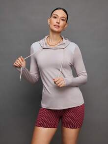 Activina 修身撞色卫衣 - 淺灰色 - 查看 3