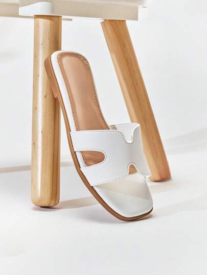 Mini mi Children's White Casual Everyday Versatile Flat Sandals