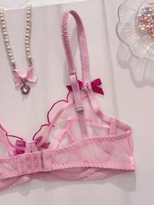 PetitDoll 2pcs Set Pink Cute Sensual Wire-Free Bra Set - Pink - View 9